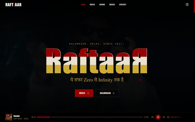 Raftaar Fan Site Preview